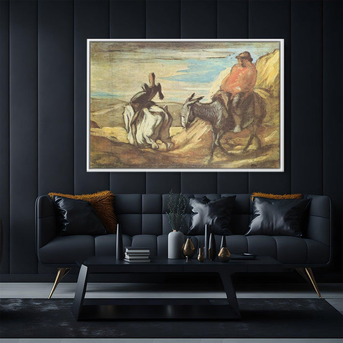 Sancho Panza and Don Quixote in the Mountains by Honore Daumier - Canvas Artwork