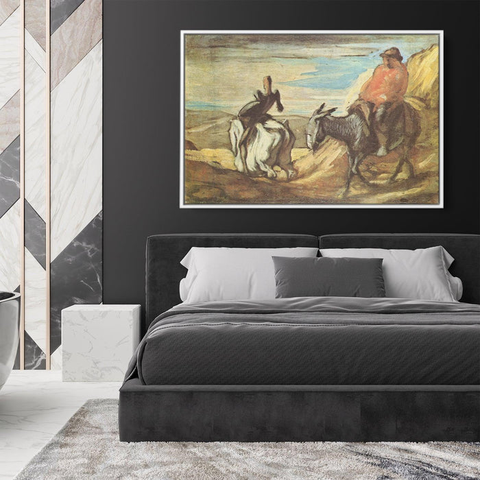 Sancho Panza and Don Quixote in the Mountains by Honore Daumier - Canvas Artwork