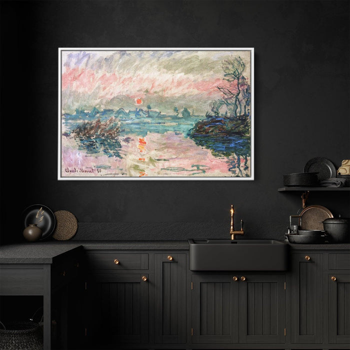 Sunset at Lavacourt by Claude Monet - Canvas Artwork