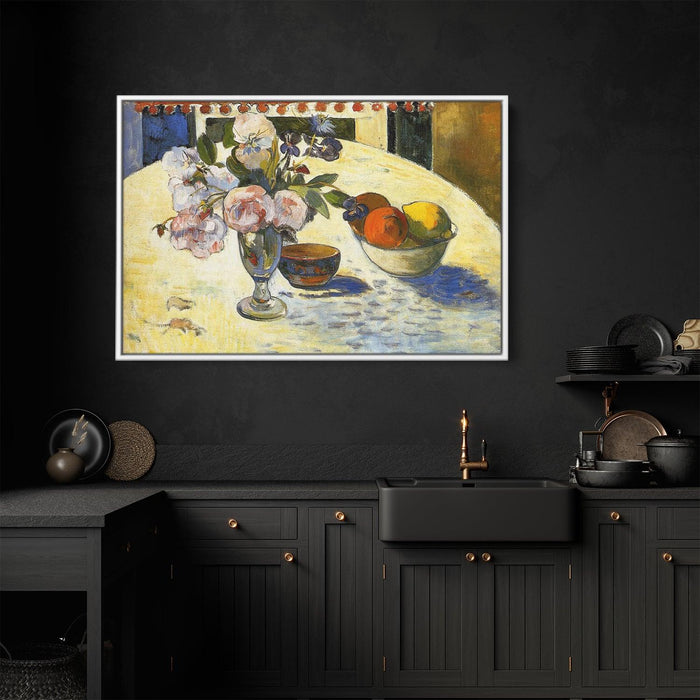 Flowers in a fruit bowl by Paul Gauguin - Canvas Artwork