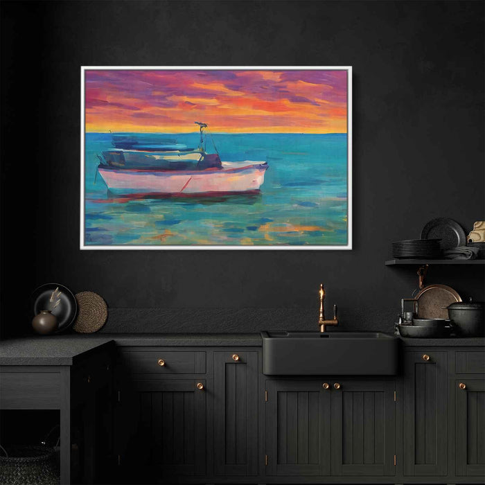 Line Art Sunset Boats #121 - Kanvah