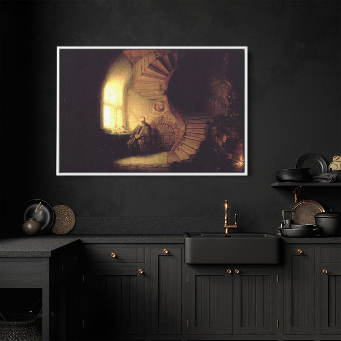 Philosopher in Meditation by Rembrandt - Canvas Artwork