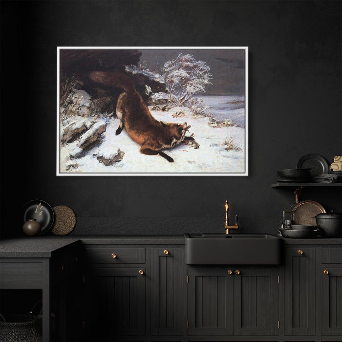 The Fox in the Snow by Gustave Courbet - Canvas Artwork