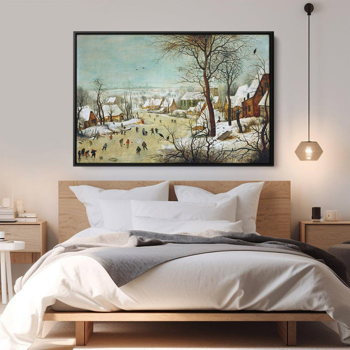 Winter Landscape with Skaters and a Bird Trap by Pieter Bruegel the Elder - Canvas Artwork