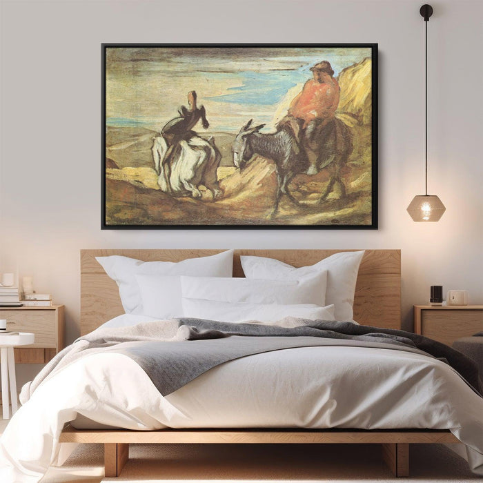 Sancho Panza and Don Quixote in the Mountains by Honore Daumier - Canvas Artwork