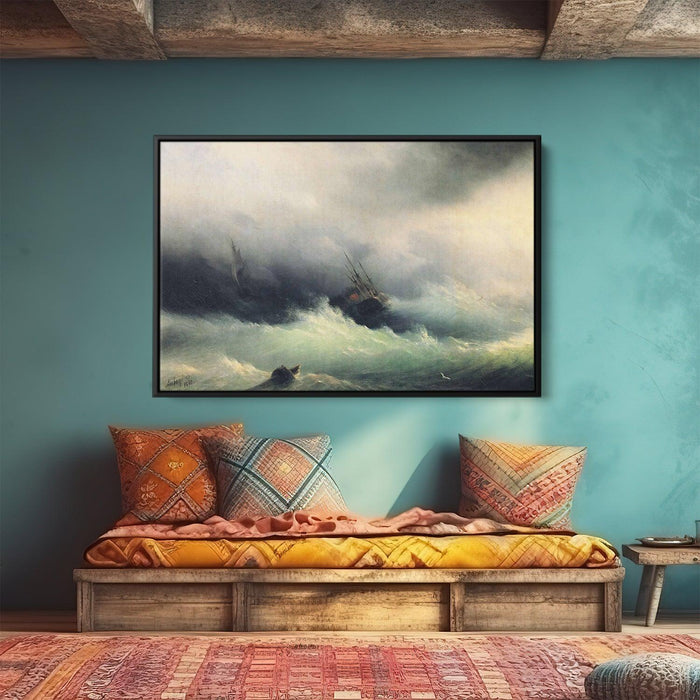 Ships in a Storm by Ivan Aivazovsky - Canvas Artwork