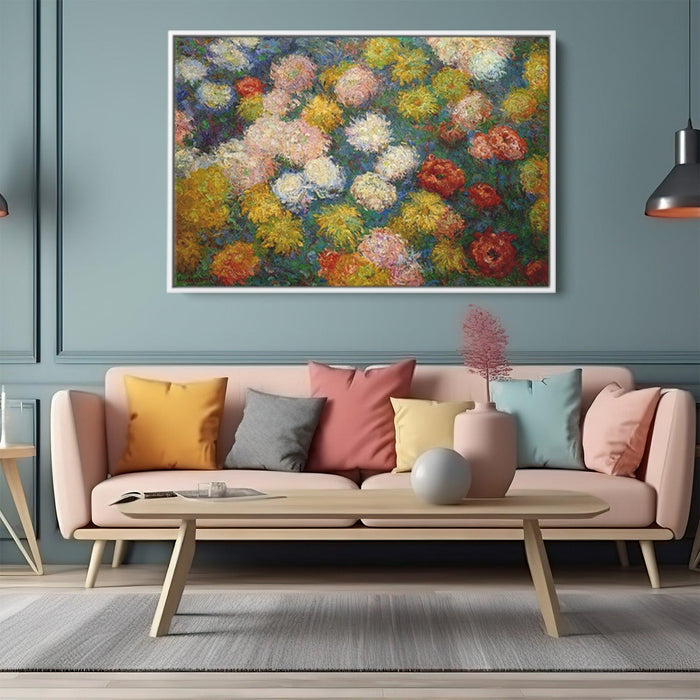 Chrysanthemums by Claude Monet - Canvas Artwork