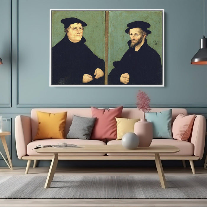 Portraits of Martin Luther and Philipp Melanchthon by Lucas Cranach the Elder - Canvas Artwork