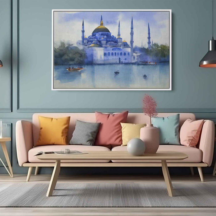 Watercolor Blue Mosque #108 - Kanvah