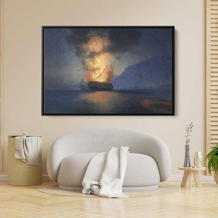 Exploding Ship by Ivan Aivazovsky - Canvas Artwork