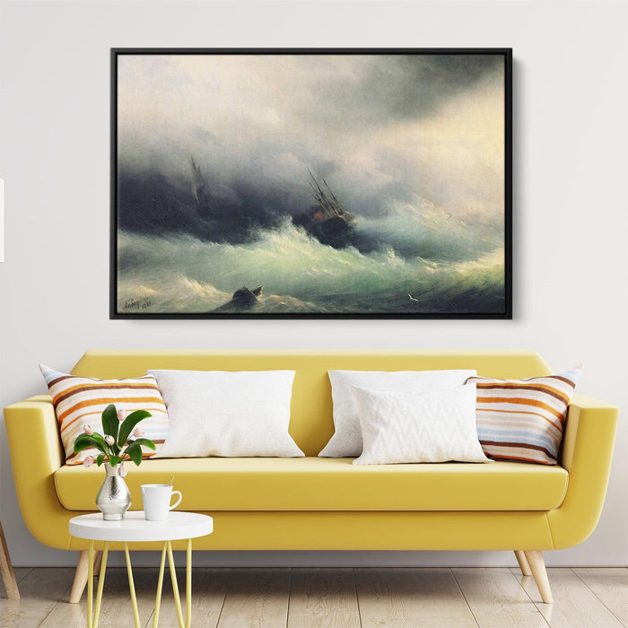 Ships in a Storm by Ivan Aivazovsky - Canvas Artwork