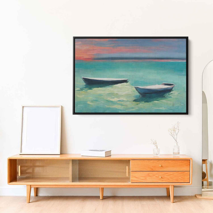 Line Art Sunset Boats #105 - Kanvah