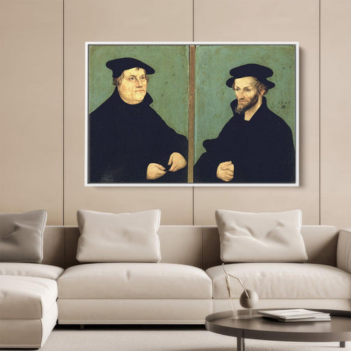 Portraits of Martin Luther and Philipp Melanchthon by Lucas Cranach the Elder - Canvas Artwork