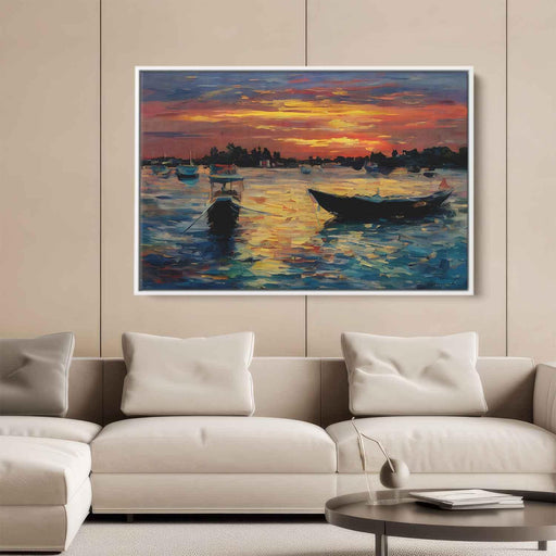 Line Art Sunset Boats #115 - Kanvah