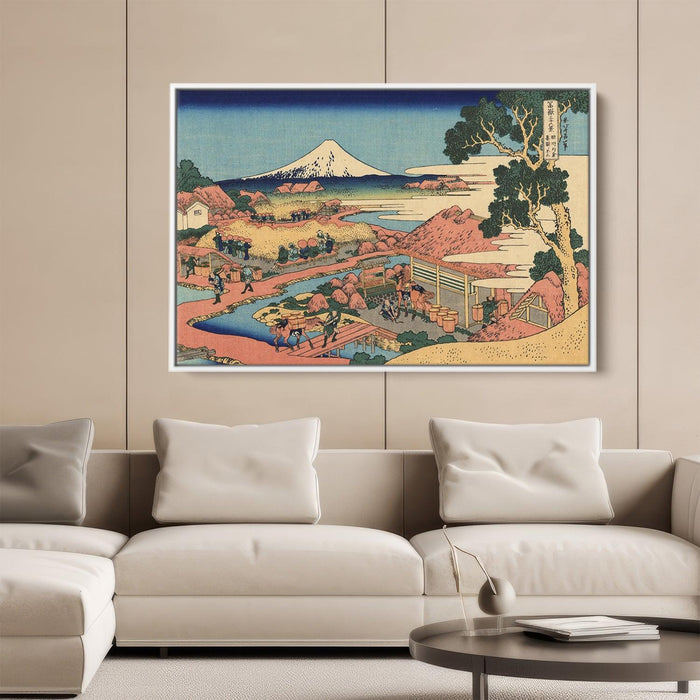 The Tea plantation of Katakura in the Suruga province by Katsushika Hokusai - Canvas Artwork