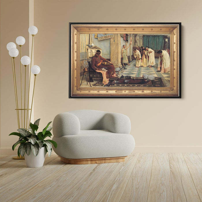 The favourites of Emperor Honorius by John William Waterhouse - Canvas Artwork