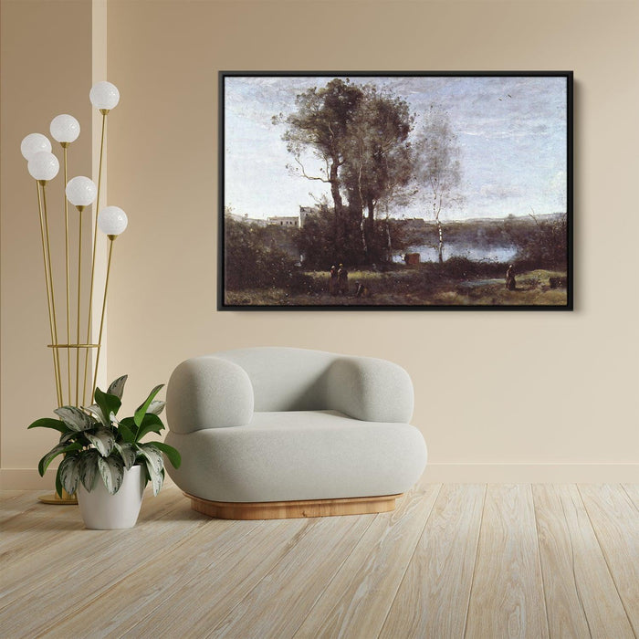 Large Sharecropping Farm by Camille Corot - Canvas Artwork