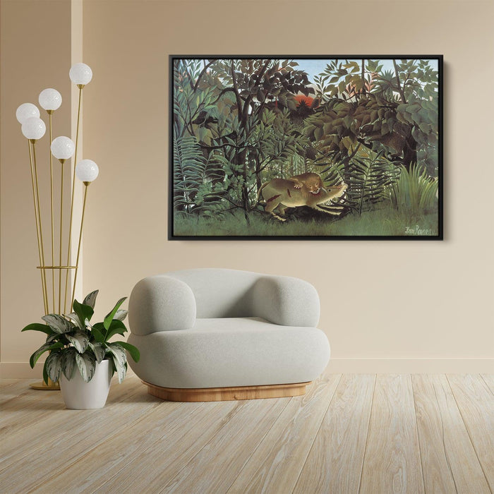The Hungry Lion Throws Itself on the Antelope by Henri Rousseau - Canvas Artwork