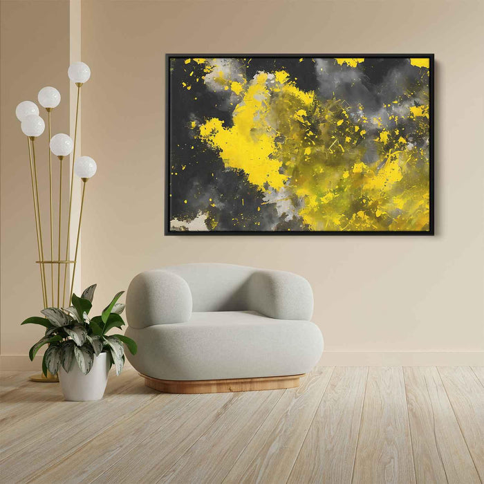 Yellow Abstract Splatter #115 - Kanvah