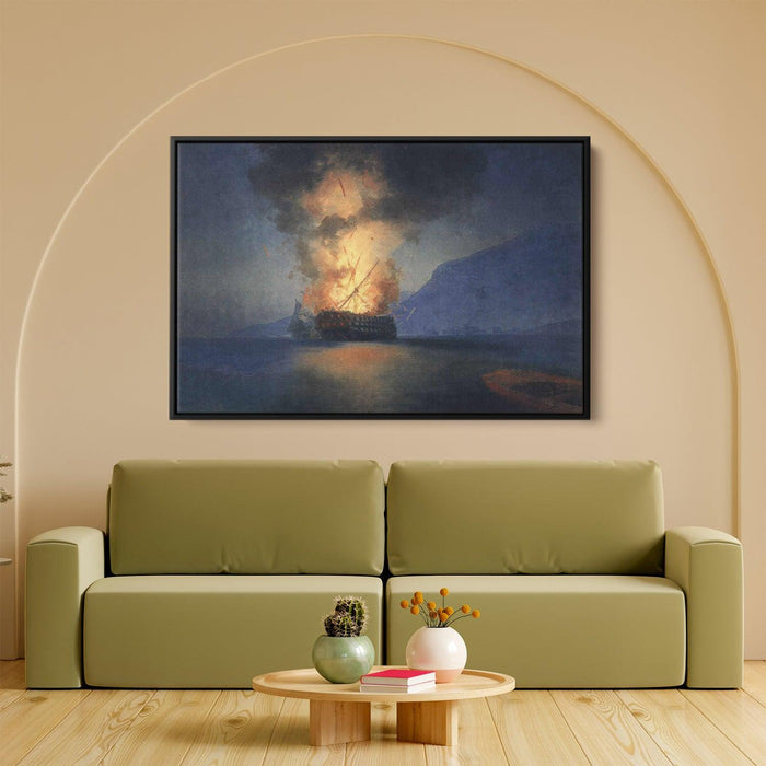 Exploding Ship by Ivan Aivazovsky - Canvas Artwork