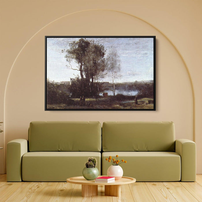 Large Sharecropping Farm by Camille Corot - Canvas Artwork