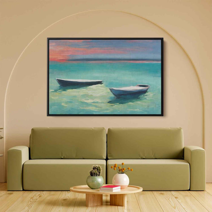Line Art Sunset Boats #105 - Kanvah