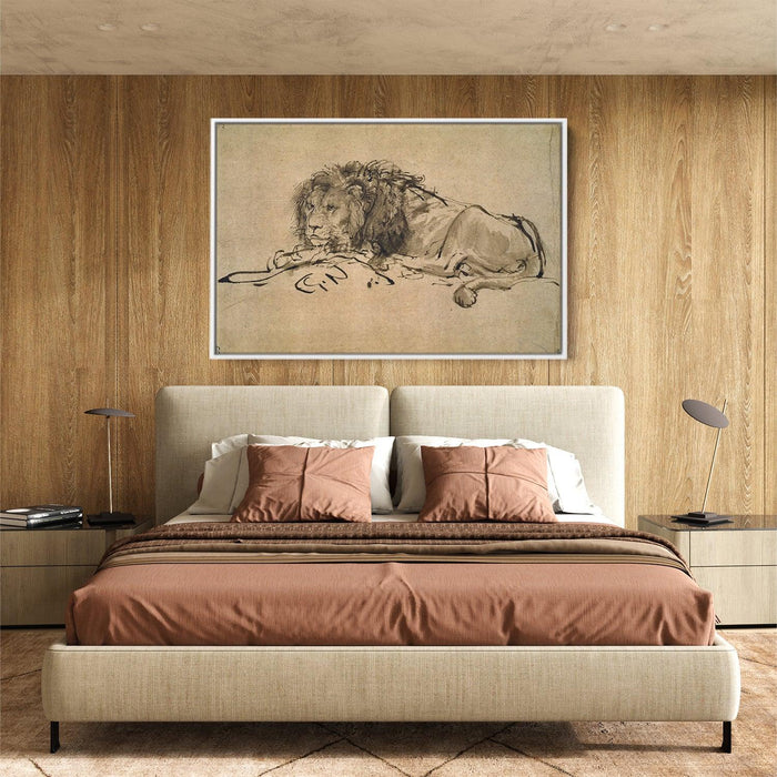 Lion Resting by Rembrandt - Canvas Artwork