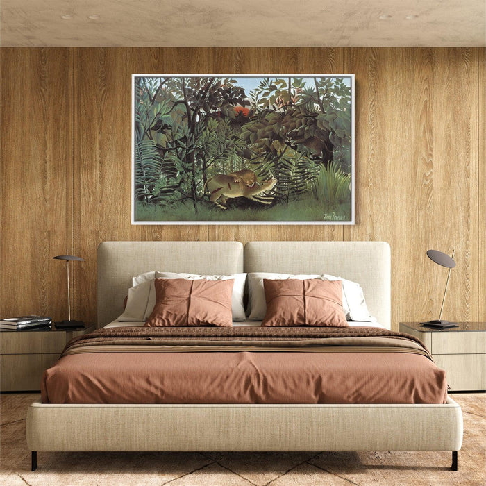 The Hungry Lion Throws Itself on the Antelope by Henri Rousseau - Canvas Artwork