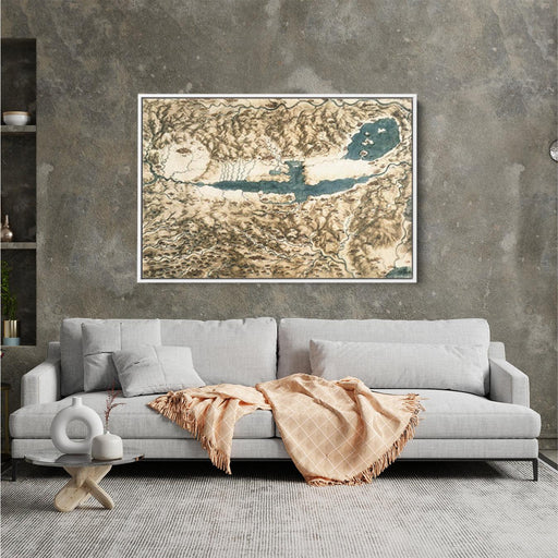 Bird's Eye View of a Landscape by Leonardo da Vinci - Canvas Artwork