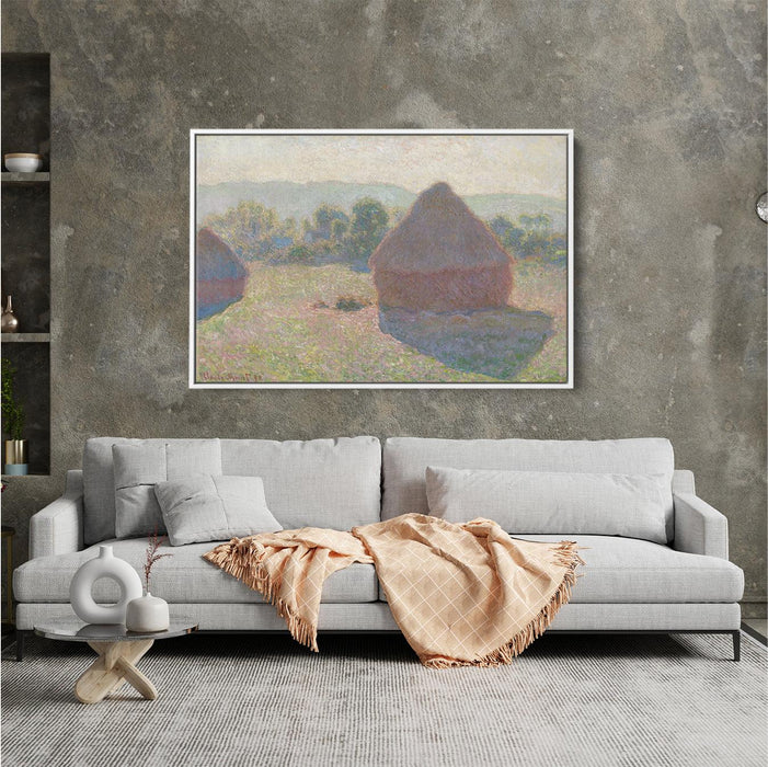 Haystacks, midday by Claude Monet - Canvas Artwork