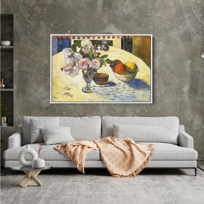 Flowers in a fruit bowl by Paul Gauguin - Canvas Artwork