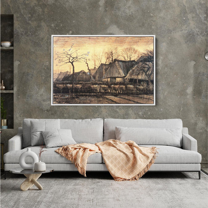 Houses with Thatched Roofs by Vincent van Gogh - Canvas Artwork