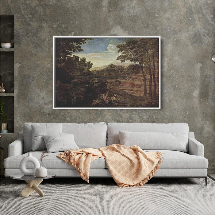 Landscape with a Man Killed by a Snake by Nicolas Poussin - Canvas Artwork