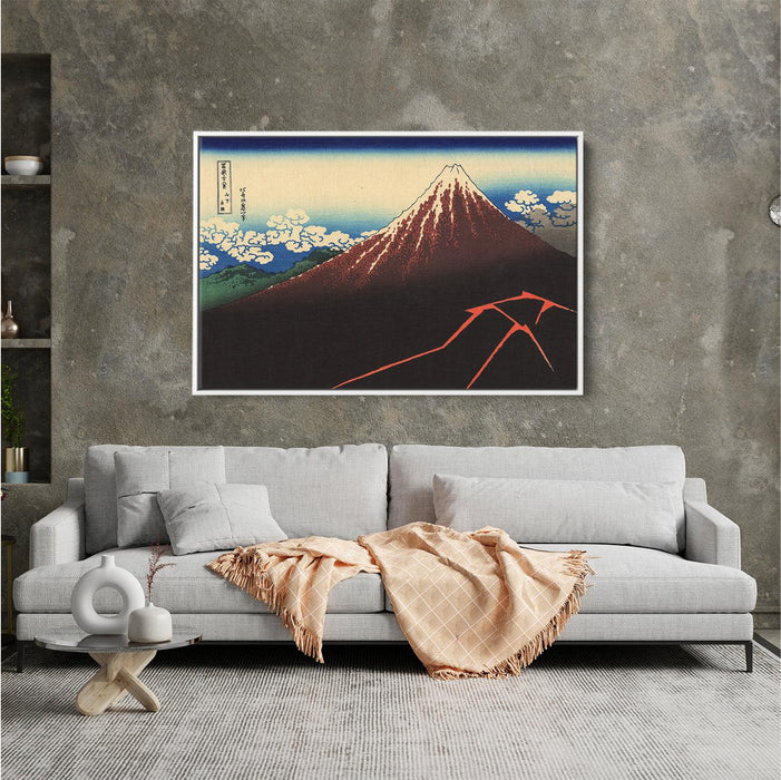 Rainstorm beneath the Summit by Katsushika Hokusai - Canvas Artwork