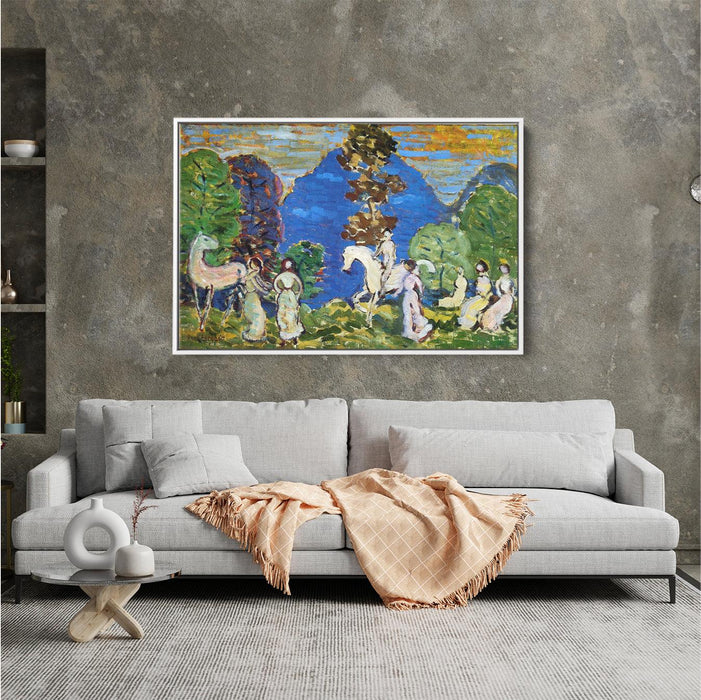 Rider against Blue Hills by Maurice Prendergast - Canvas Artwork