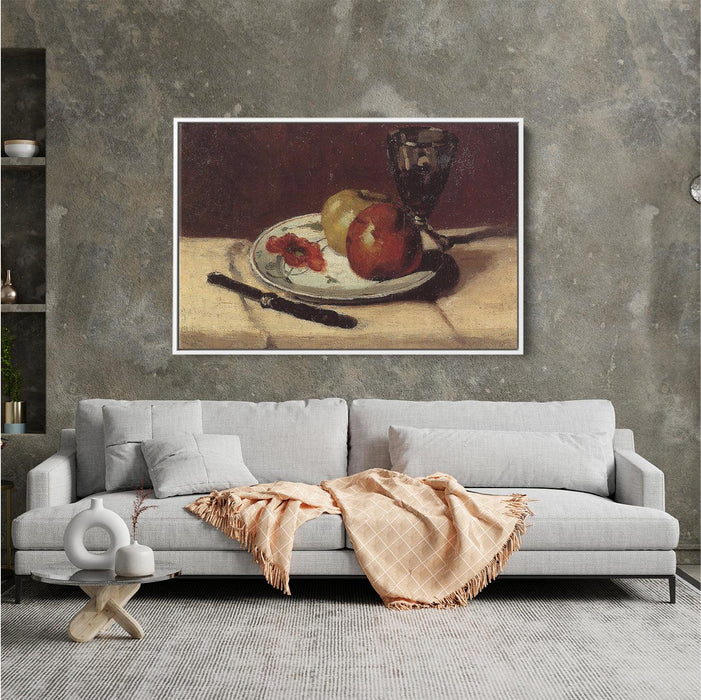 Still Life Apples and a Glass by Paul Cezanne - Canvas Artwork