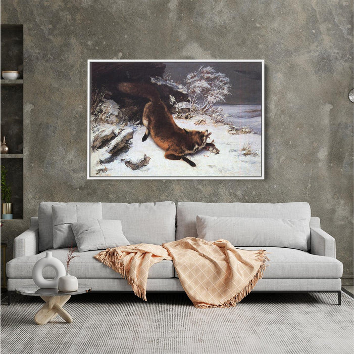 The Fox in the Snow by Gustave Courbet - Canvas Artwork