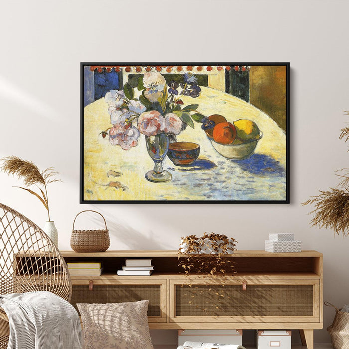 Flowers in a fruit bowl by Paul Gauguin - Canvas Artwork