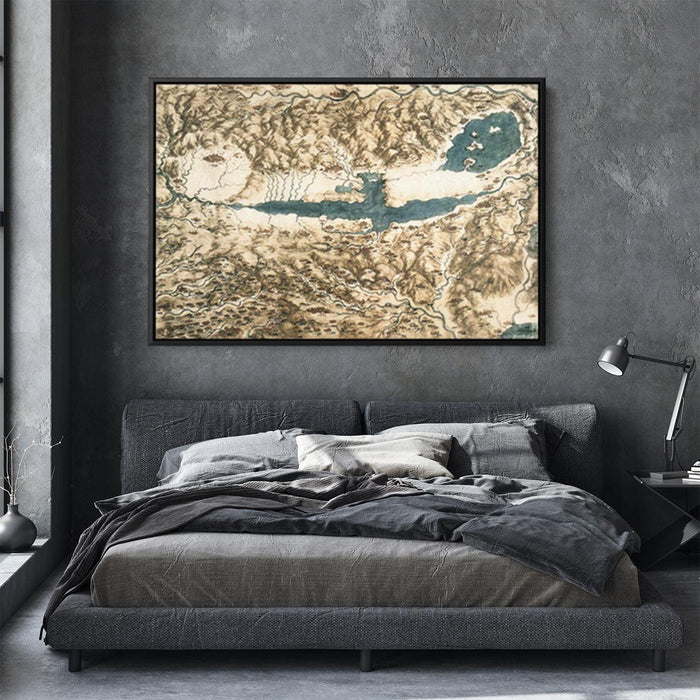 Bird's Eye View of a Landscape by Leonardo da Vinci - Canvas Artwork