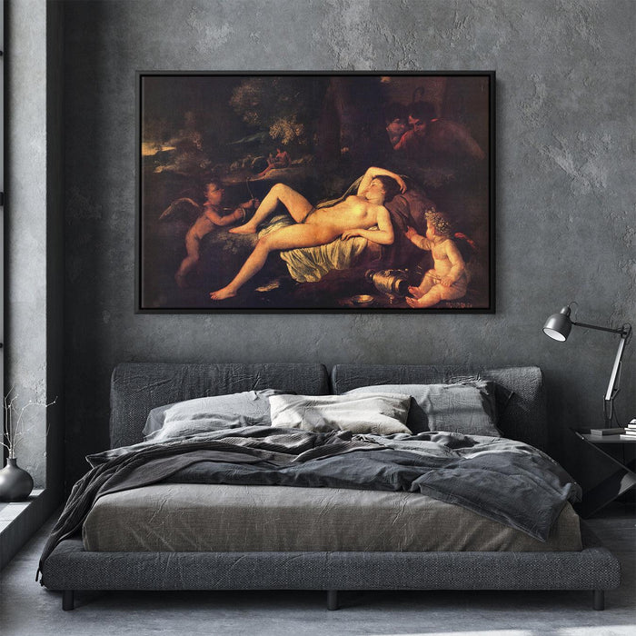 Sleeping Venus and Cupid by Nicolas Poussin - Canvas Artwork