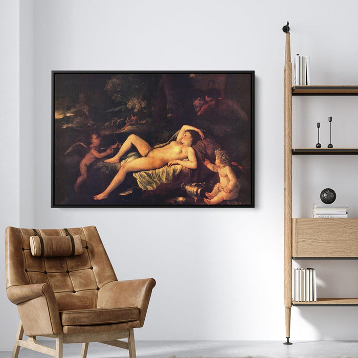 Sleeping Venus and Cupid by Nicolas Poussin - Canvas Artwork