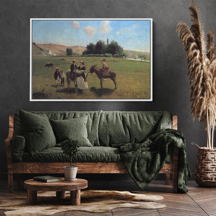 Donkey Ride at La Roche-Guyon by Camille Pissarro - Canvas Artwork