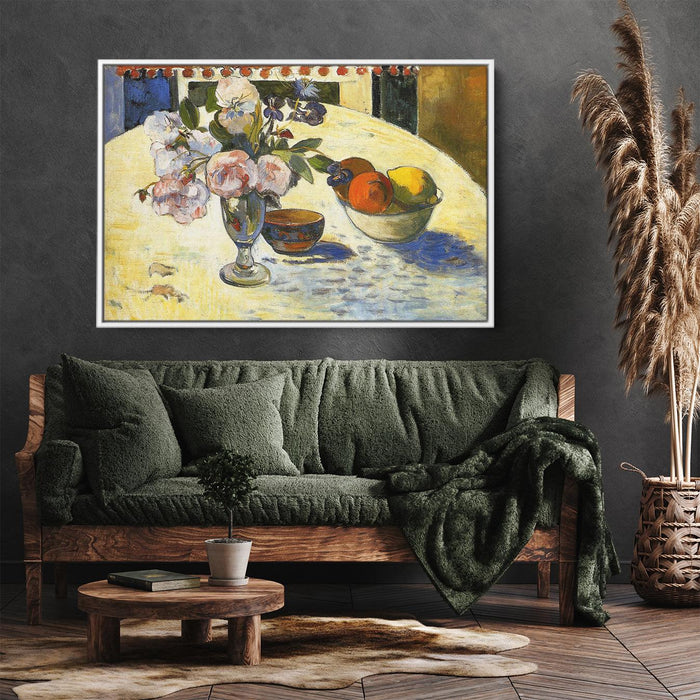 Flowers in a fruit bowl by Paul Gauguin - Canvas Artwork