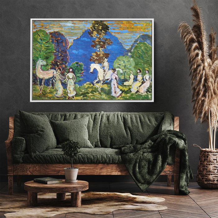 Rider against Blue Hills by Maurice Prendergast - Canvas Artwork