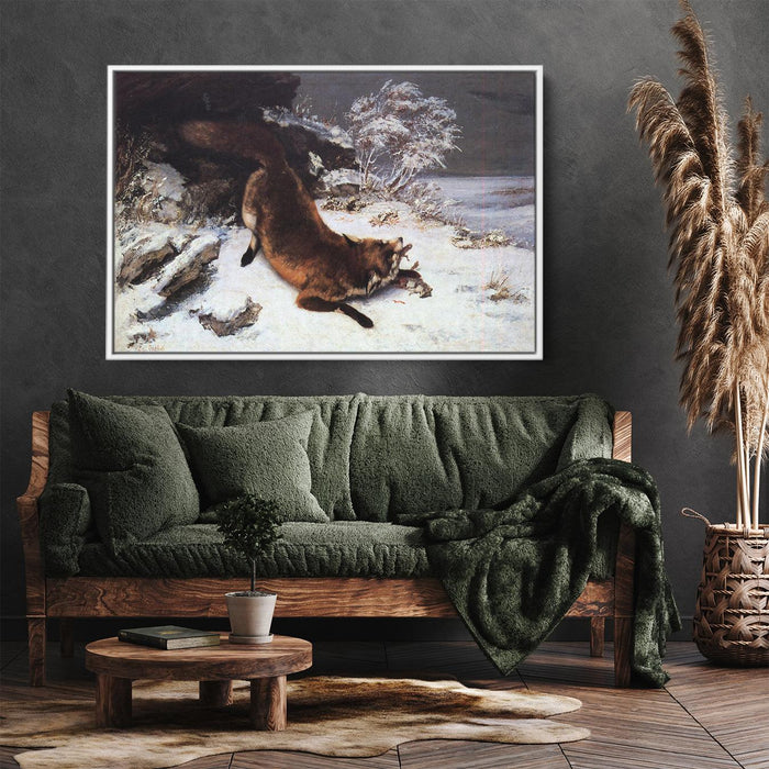 The Fox in the Snow by Gustave Courbet - Canvas Artwork