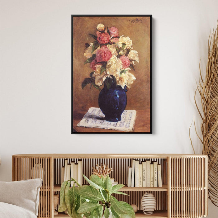 Bouquet of Peonies on a Musical Score by Paul Gauguin - Canvas Artwork