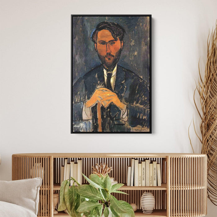 Leopold Zborowski with a walking stick by Amedeo Modigliani - Canvas Artwork