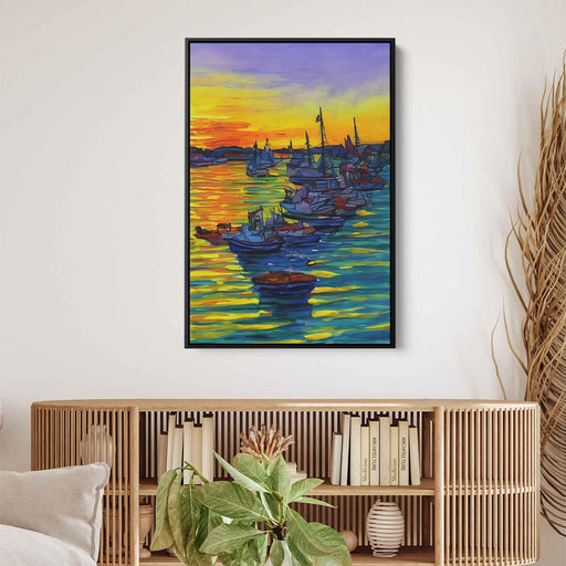 Line Art Sunset Boats #218 - Kanvah
