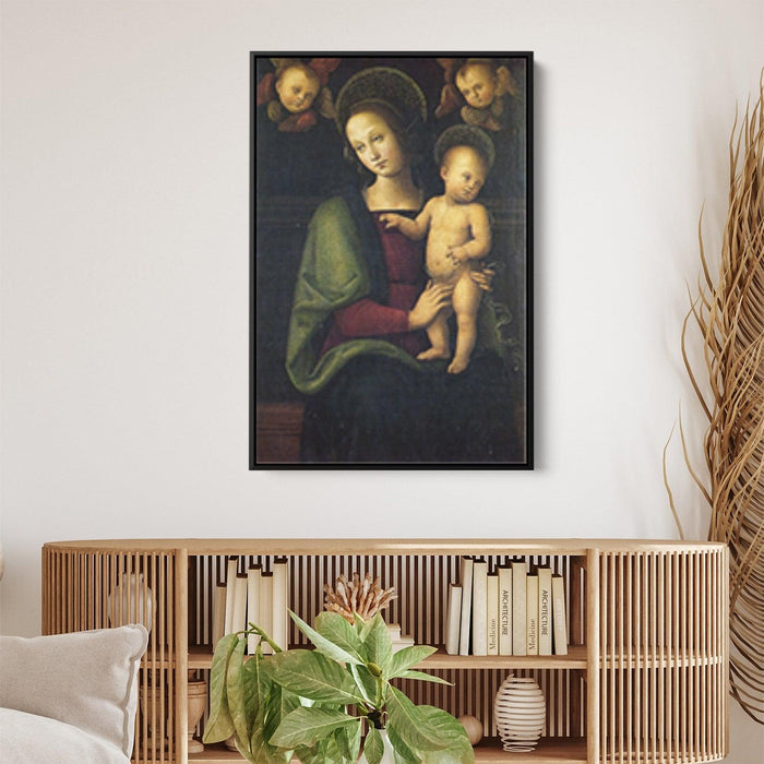 Madonna and Child with two cherubs by Pietro Perugino - Canvas Artwork