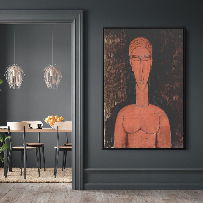 A red bust by Amedeo Modigliani - Canvas Artwork